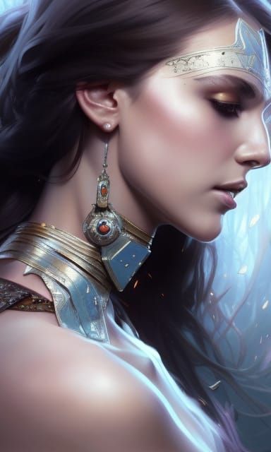 Throne Princess Portrait in Art Nouveau Style