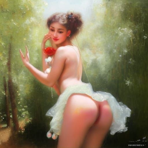 Burning Man Girl, in Impressionistic Style