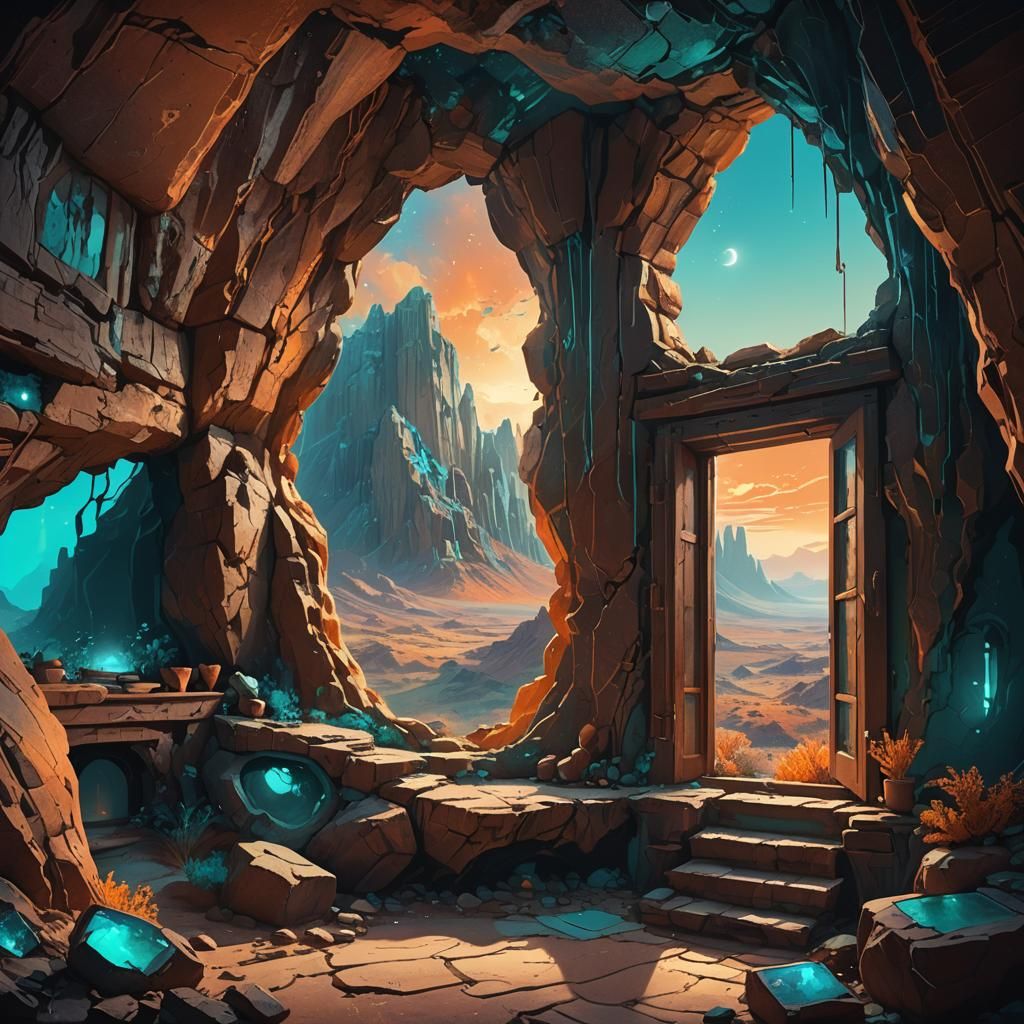 Cave House with Window to Space: Concept Art