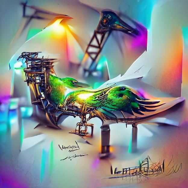 Emerald Mechanical Bird: A Fusion of Nature and Tech