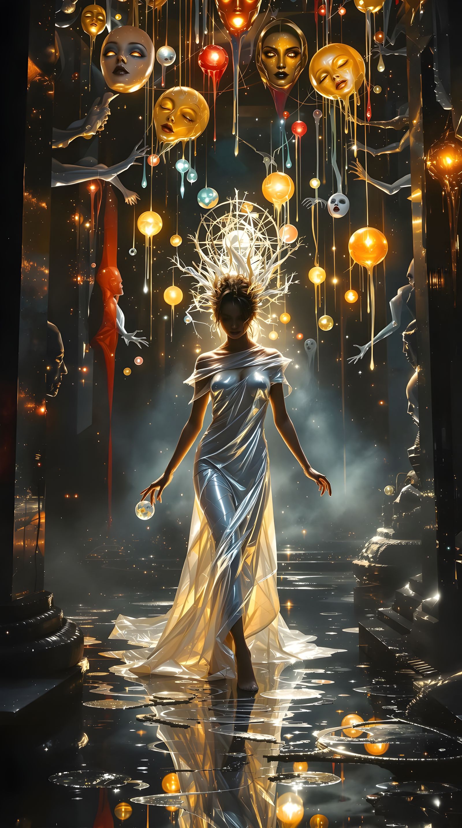 Surreal Goddess in Shattered Reality