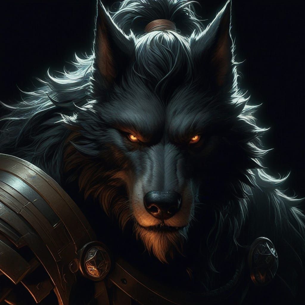 Dire Wolf Bard Concept Art in Darkness