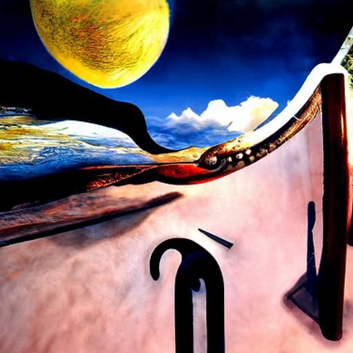 Surreal Melting Clocks in Salvador Dali Style