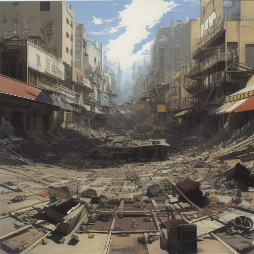 Anime Space Mousetrap Showdown in Rauschenberg Style