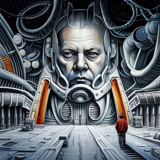 Surreal Space Exploration Painting