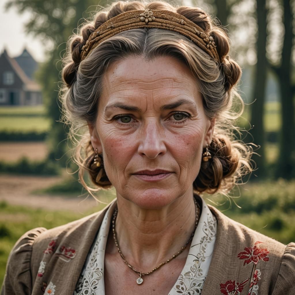 Dutch Woman Portrait in Traditional Style