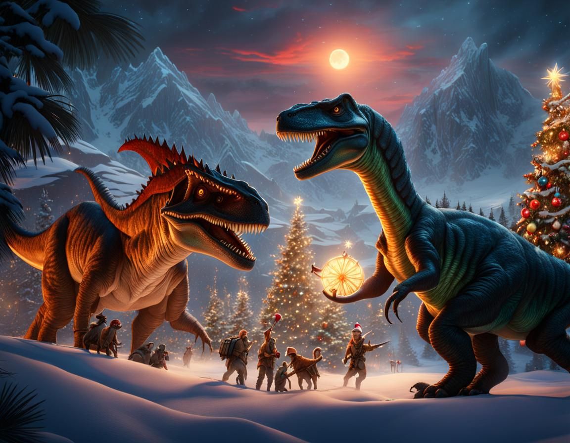 Peace and love at Christmas in Jurassic times
