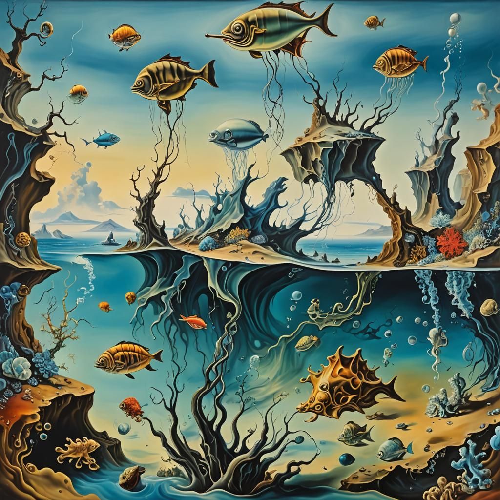 Surreal Underwater Sealife in Dali Style