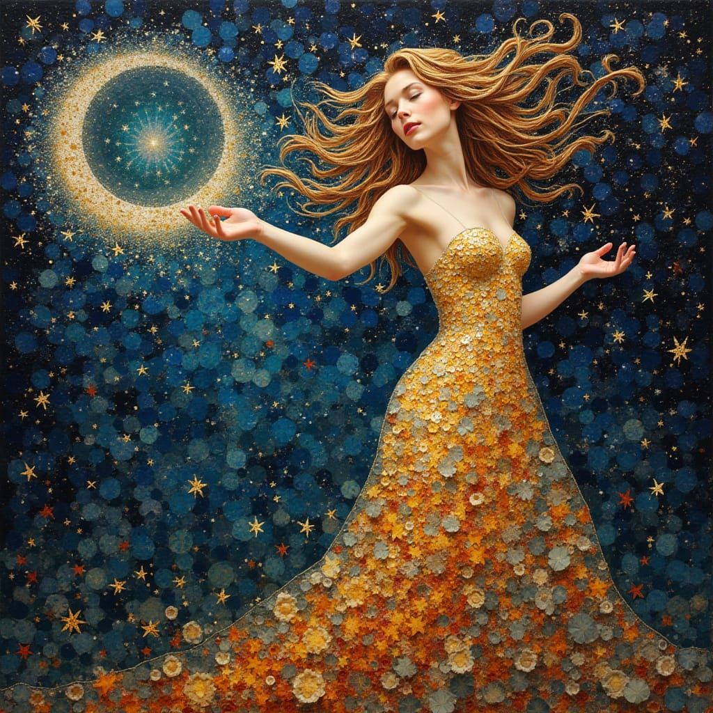 Goddess of Vibrant Spring Elegance in Whimsical Style