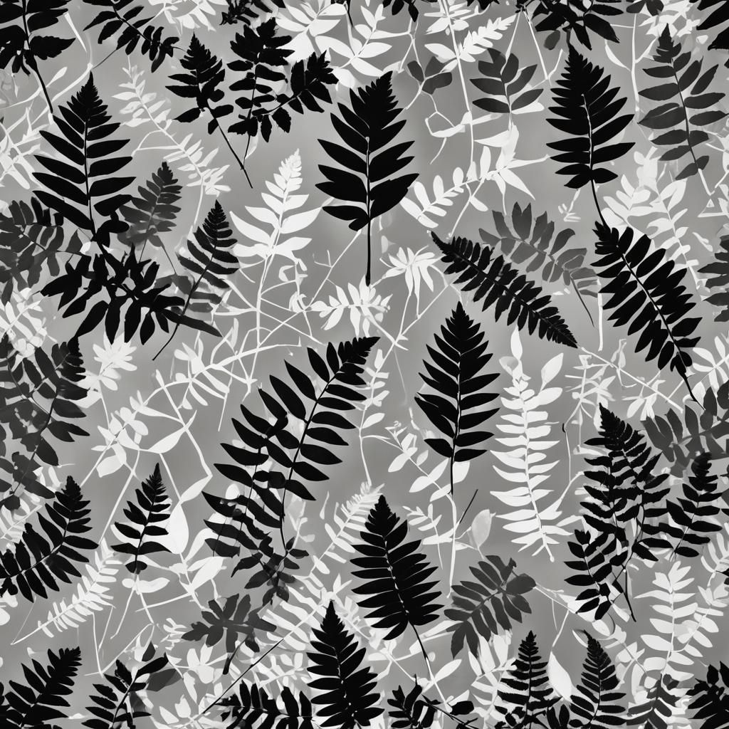 Black and White Plant Photogram in Rayograph Style