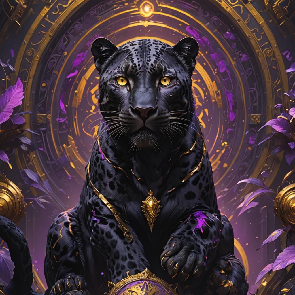 Hyperdetailed Black Leopard in Dark Fantasy Style