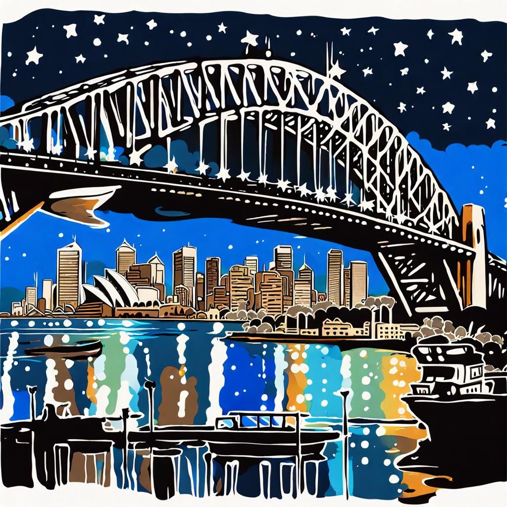 Sydney Harbour Bridge at night