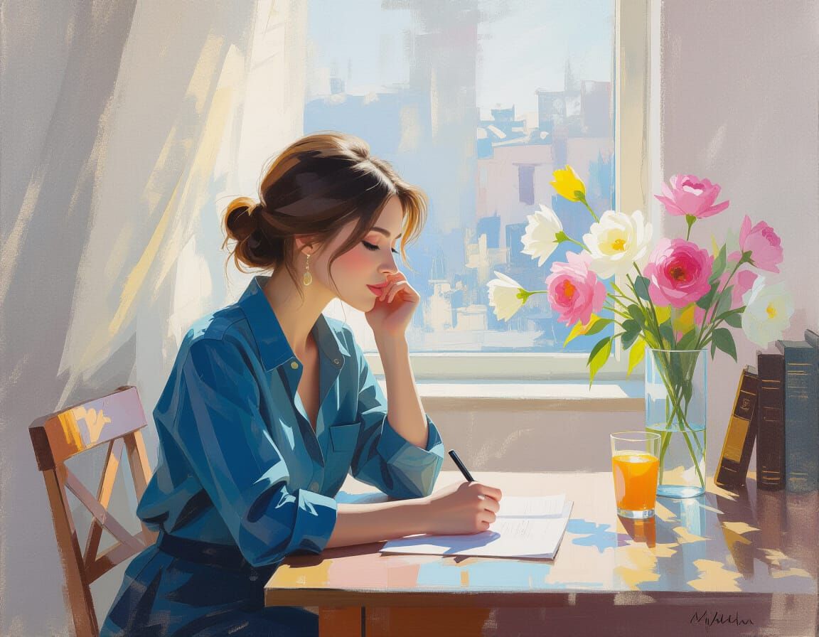 Impressionistic Workday in Radiant Colors