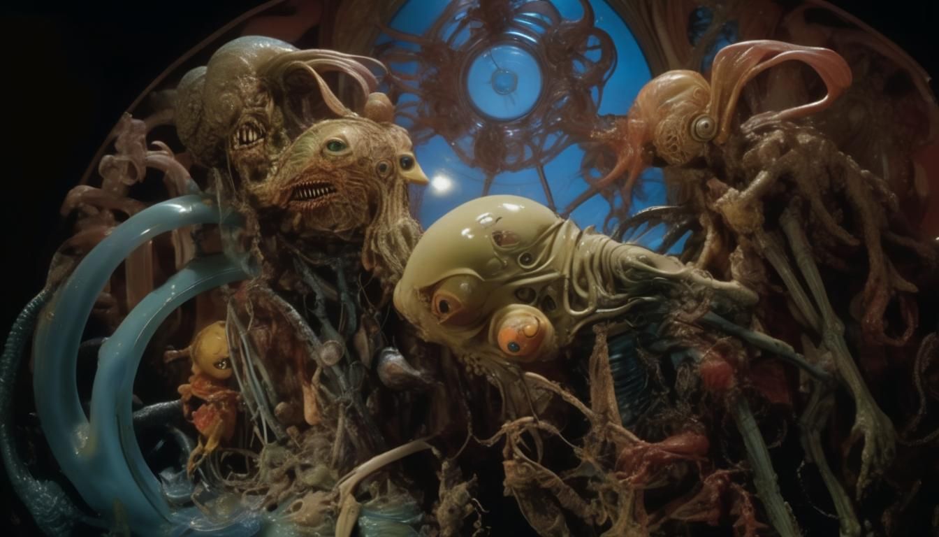 Surreal Dance: Bellmer Dolls and Giger Alien in Art Nouveau