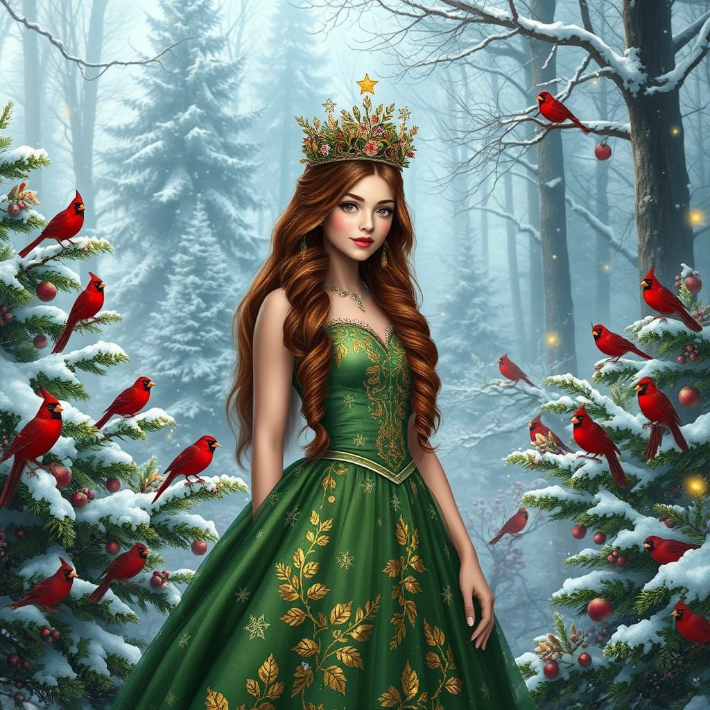 Whimsical Princess in Winter Wonderland