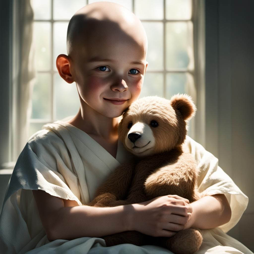 Vulnerable Boy's Tender Moment in Hospital