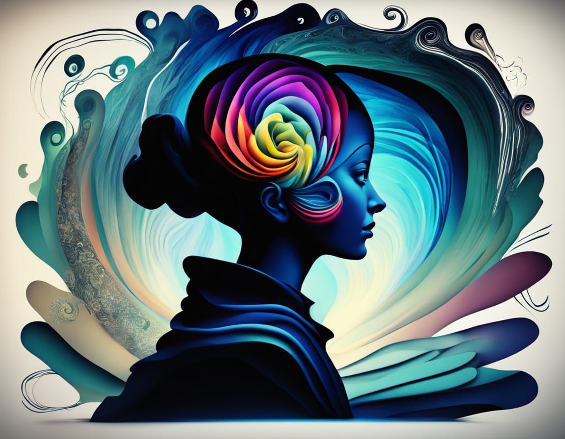 Whimsical Crayon Winged Heart in Dreamlike Surreal Art