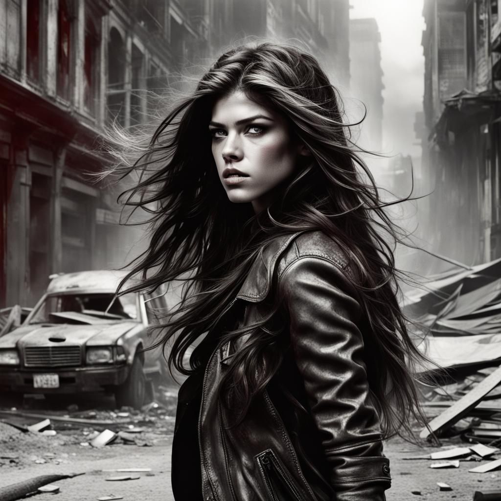 Apocalyptic City Street in Red Hues