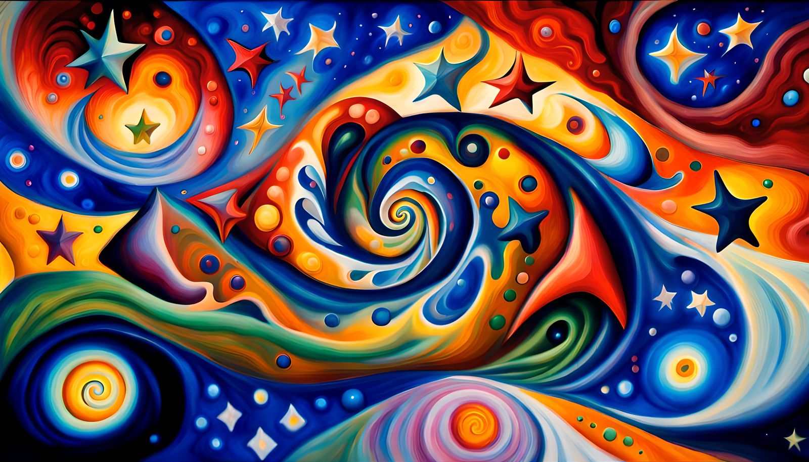 Cosmic Star Cluster in Impasto Oil Style