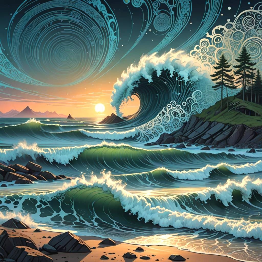Fractal Dreamscapes in 3D Vector Art