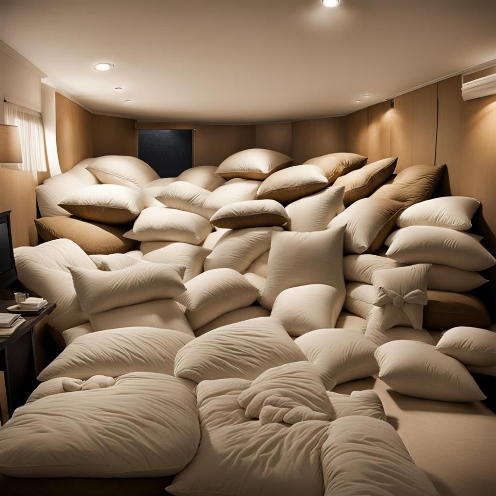 Massive Pillow Fort with Fluffy Pillows