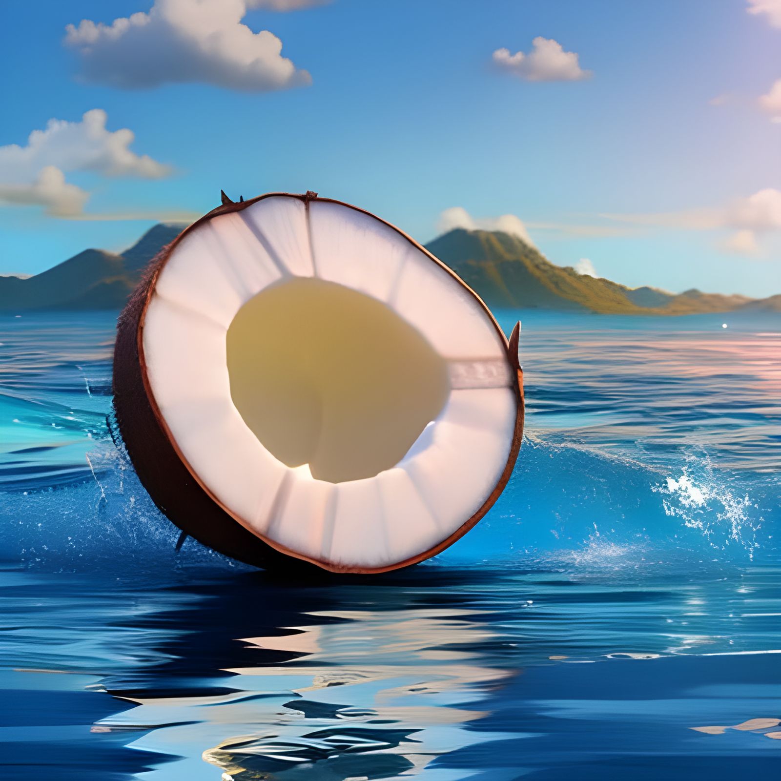 Delicious Coconut Explosion in Candyland Art Style