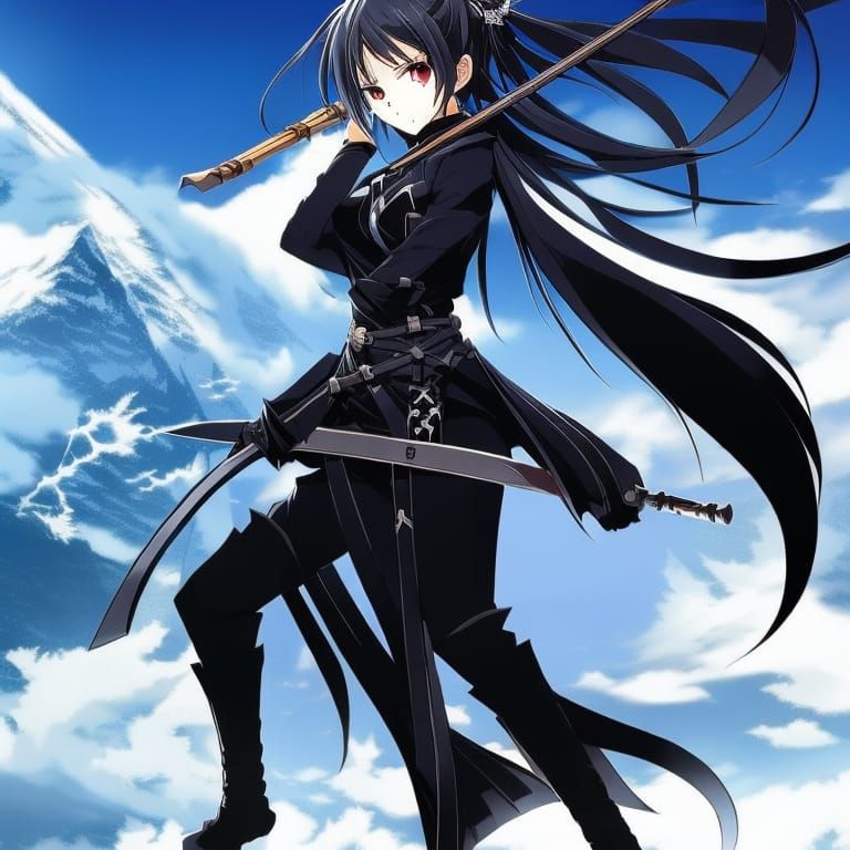 Anime Ninja Woman with Sword