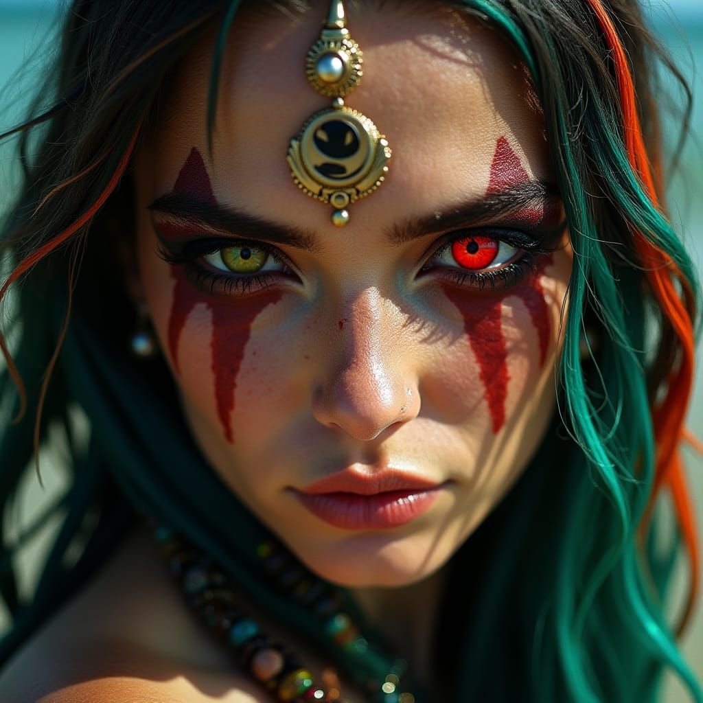 Elden Ring Warrior Portrait in Polaroid Style