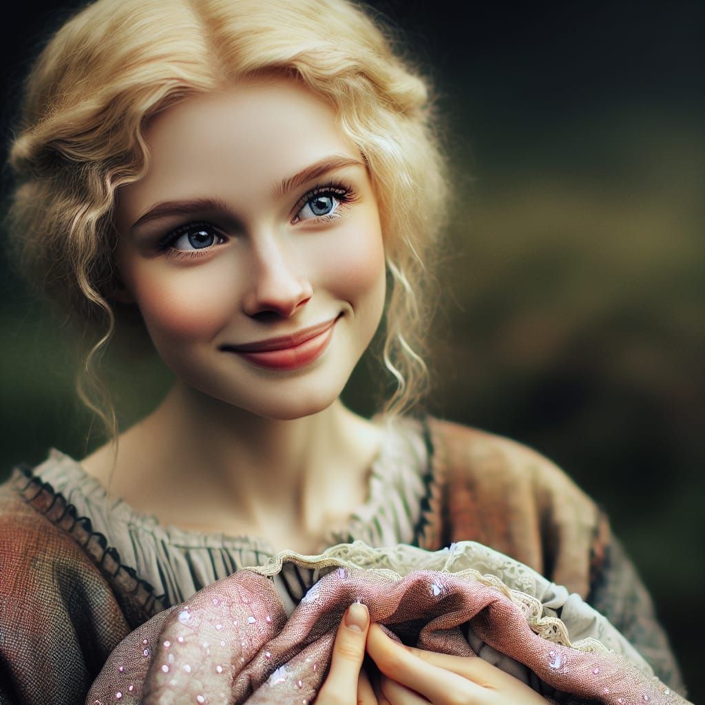 Medieval Peasant Girl Dreams of a Pink Ballgown