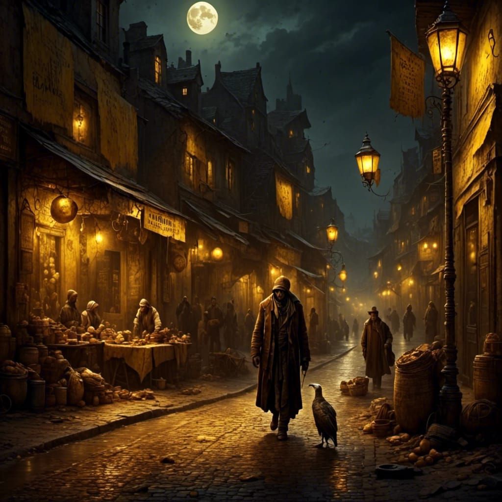 A beggar and a vulture