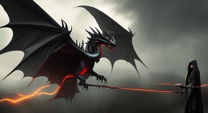 Ethereal Winged Girl in Dark Fantasy Art