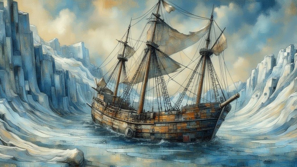 Ancient Sailing Ships Emerge from Glacier