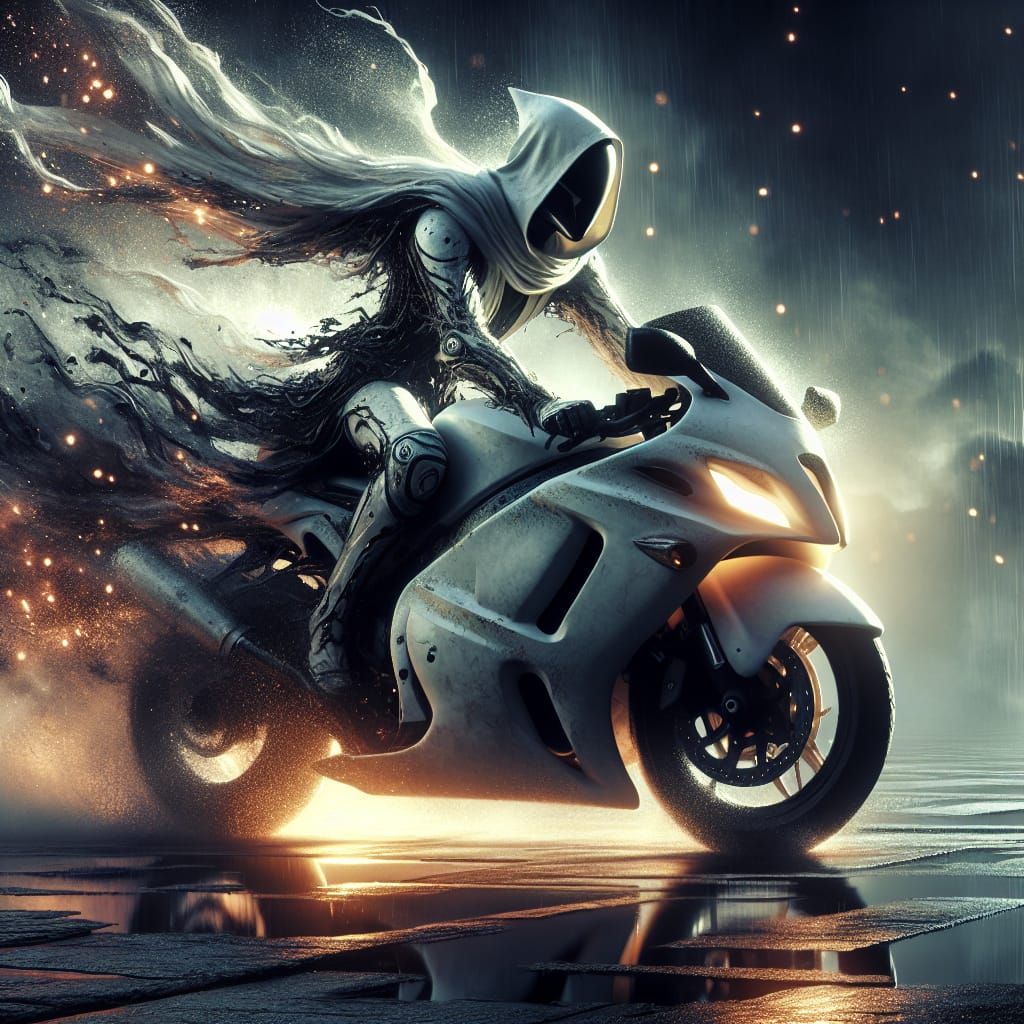 Epic Motorcyclist's Pact with the Grim Reaper