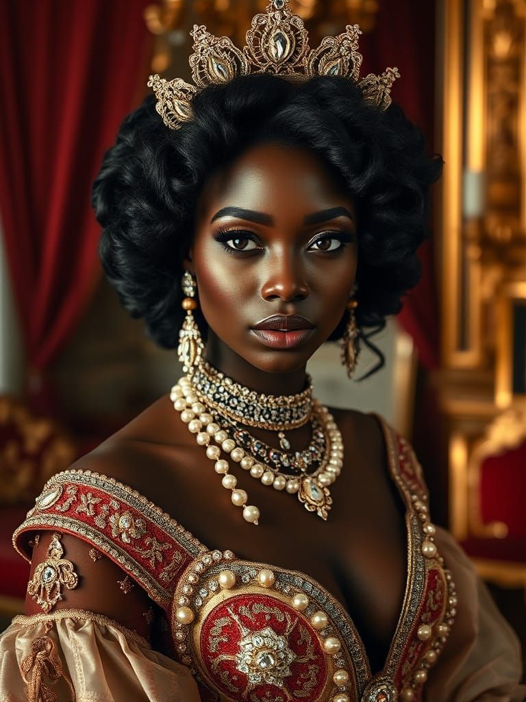 Ebony Princess in Baroque Splendor