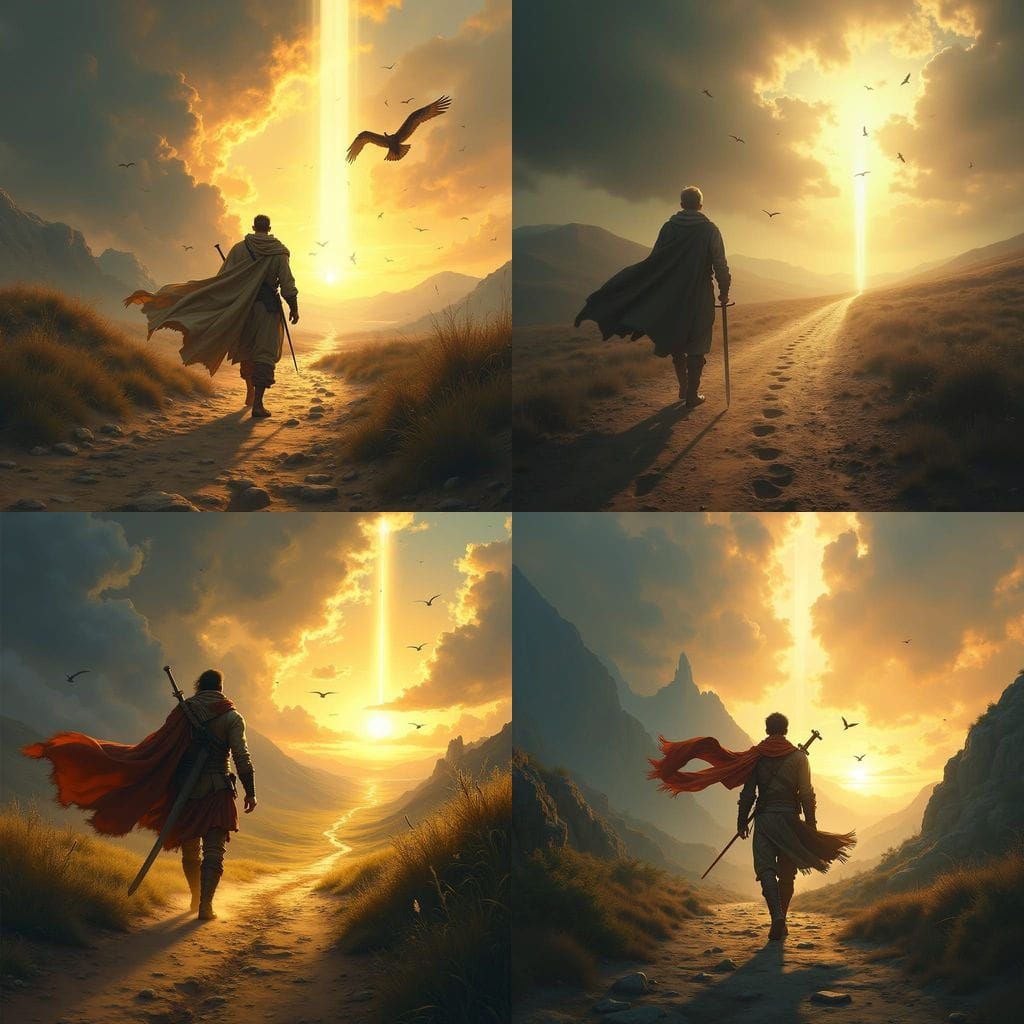 Confident Warrior Embarks on a Journey to Triumph