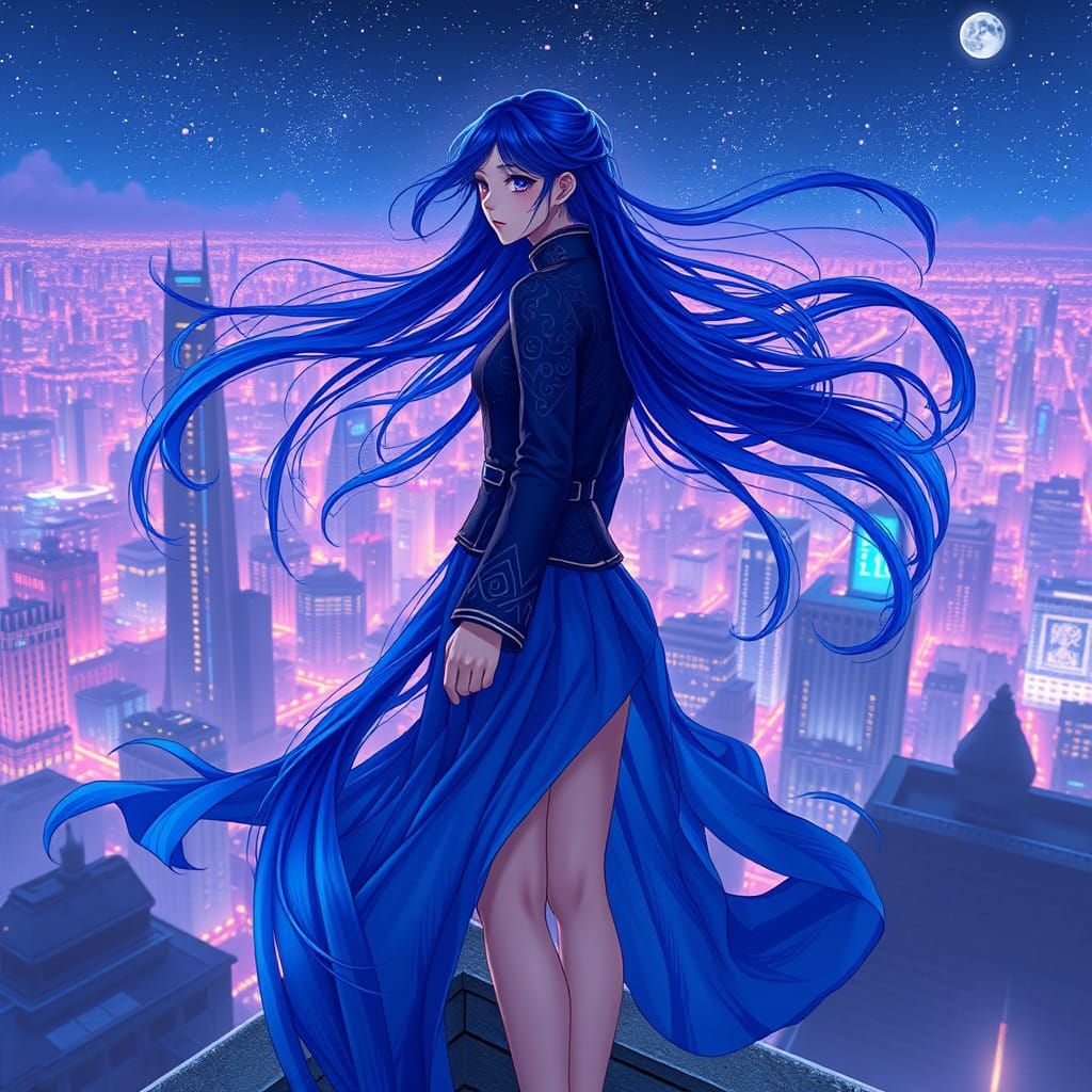 Ethereal City Goddess in Anime-Inspired 3D Art