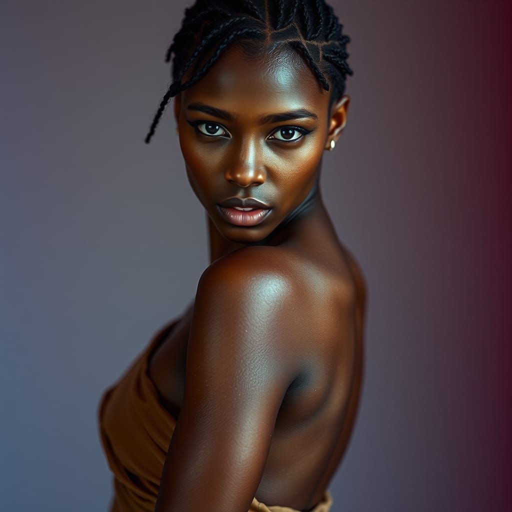 Cinematic Portrait of a Shimmering Dancer on 35mm Film