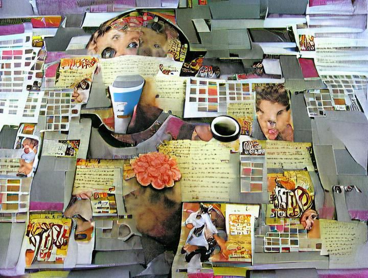 Detailed Scrapbook Page Collage in Mixed Media