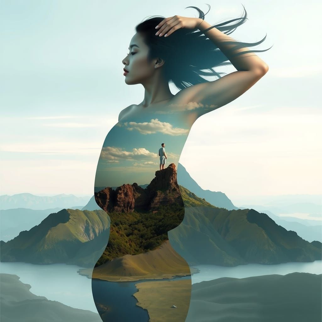 Abstract Bodyscape of Woman Posing