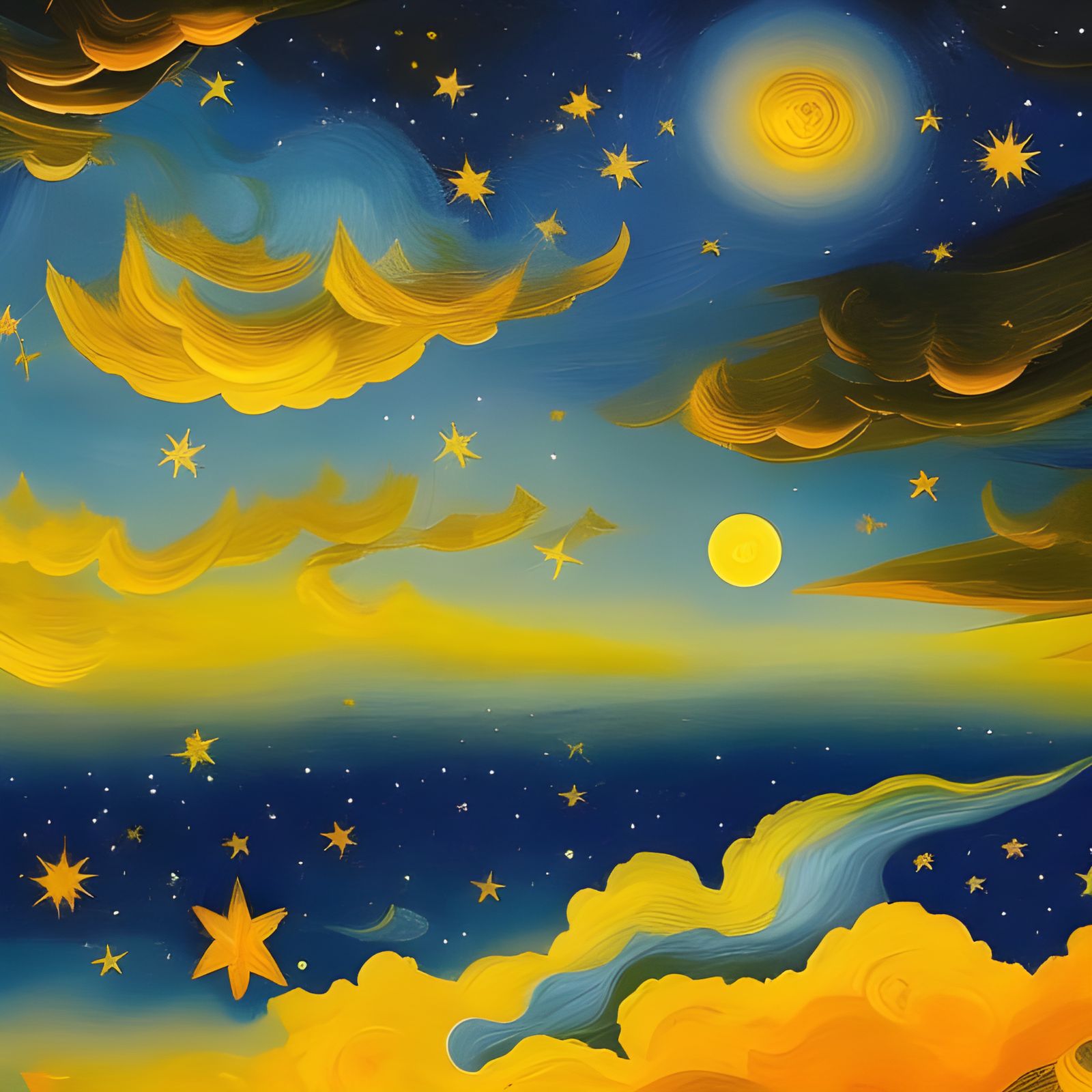 Constellations in Impasto Gouache Painting by Rubens