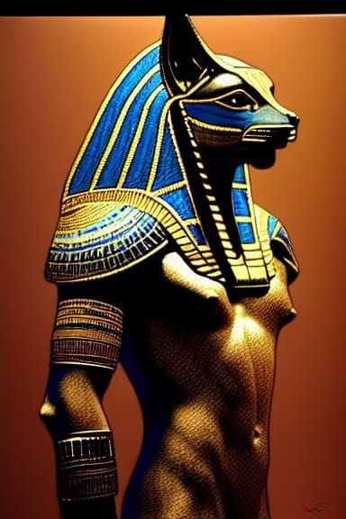 Anubis: Jackal-Headed God in Golden Egyptian Armor