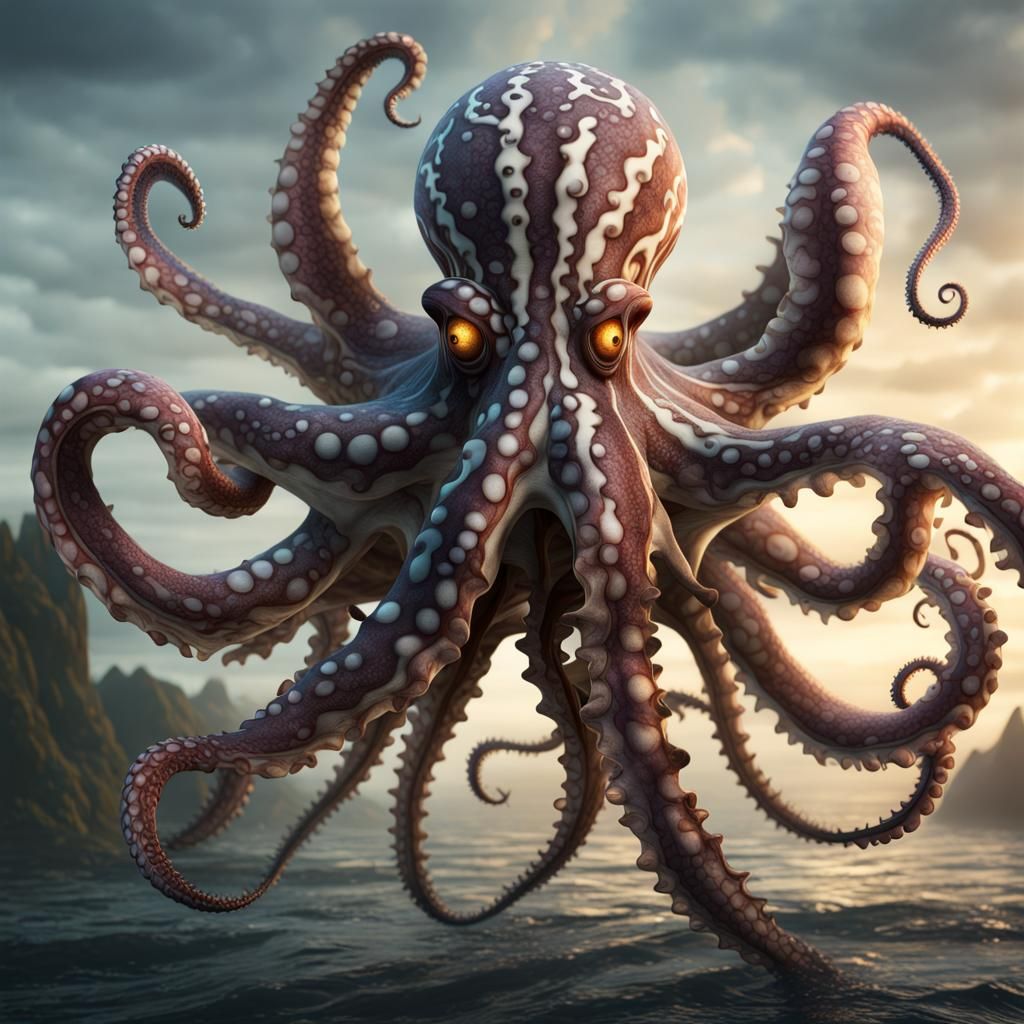 Fantastical Mimic Octopus and Kraken Hybrid