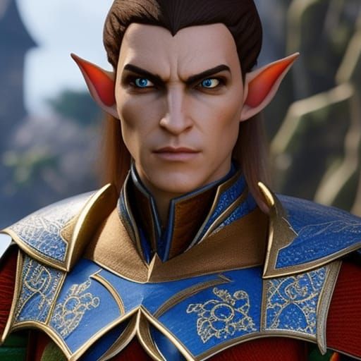 Detailed Portrait of a Bitter Elf Knight