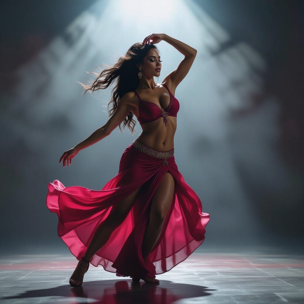 Latina Dancer in Cinematic, Hyperrealistic Style