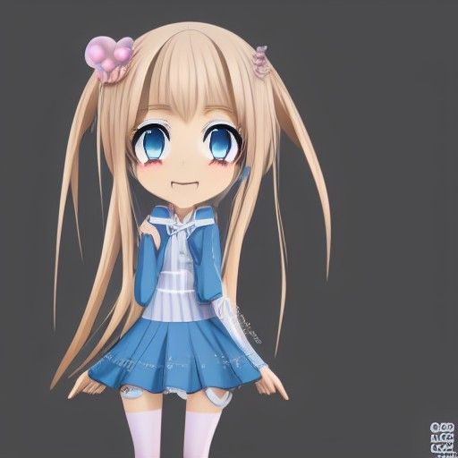 Realistic Anime Girl with Blue Eyes in 8K