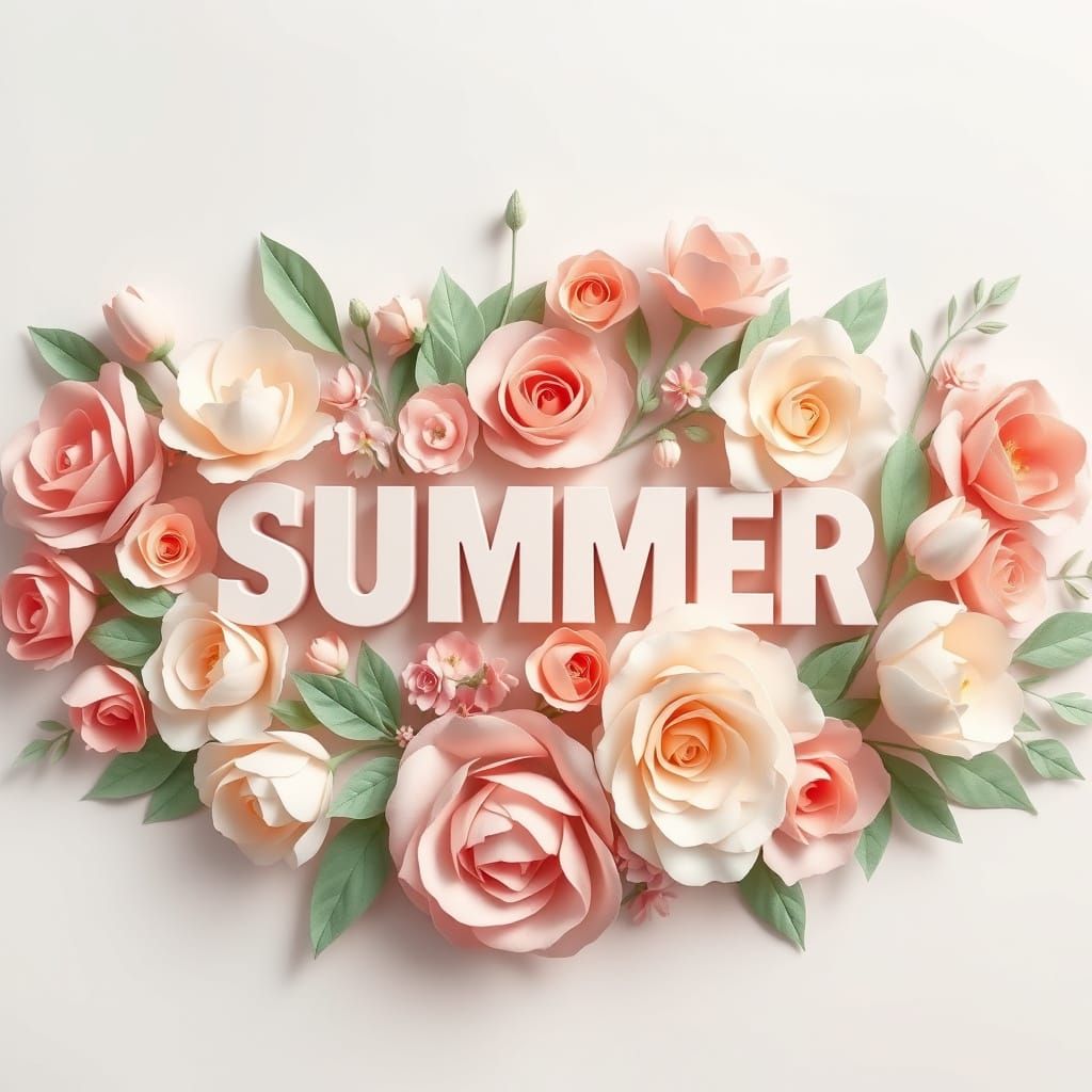 Pastel Mother's Day Floral Arrangement with 3D Text