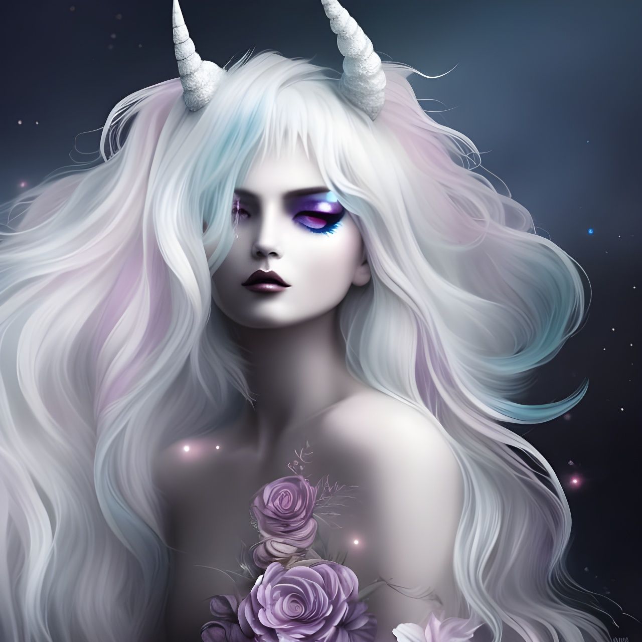 Magical Unicorn Girl: Minimalist Digital Illustration