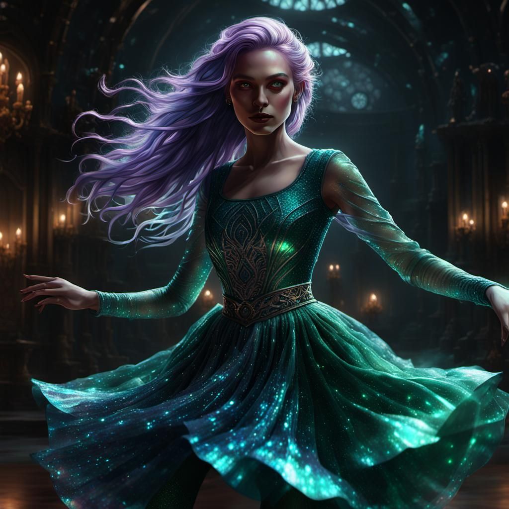 Dancing Girl in Dark Fantasy Concept Art