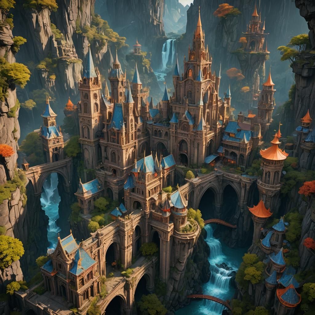 Fantastical Matte Painting with Deep Color in 8K