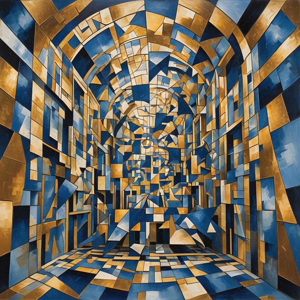 Abstract Cubism: Spirit of Freedom in Vaulted Chamber